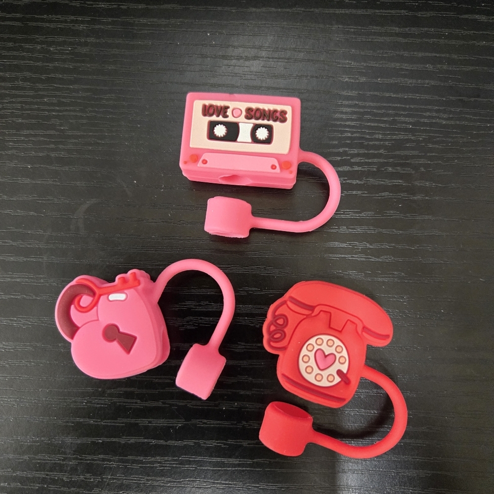 Valentine Straw Toppers